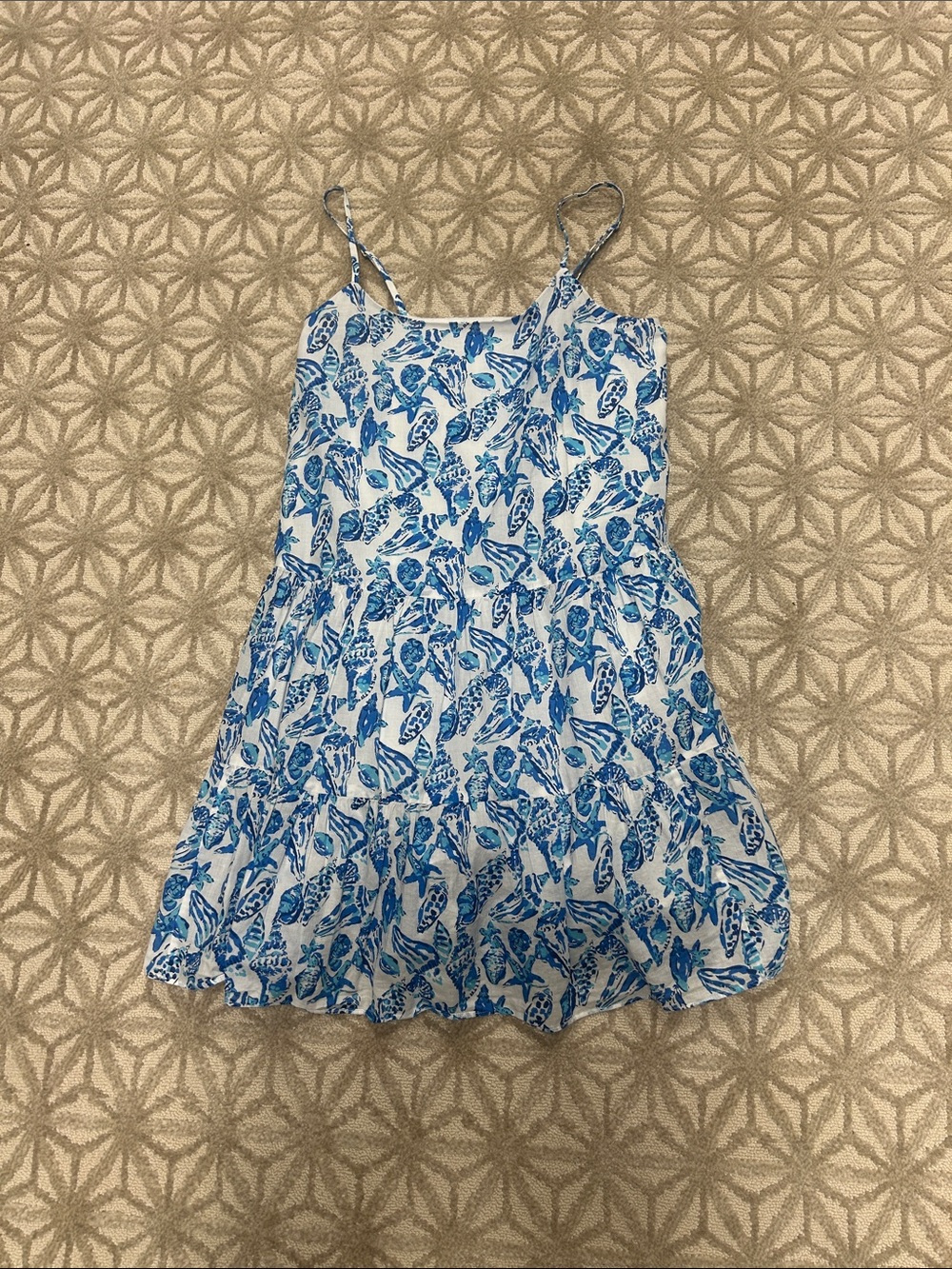 Lilly Pulitzer Blue and White Butterfly Print Mini Dress
